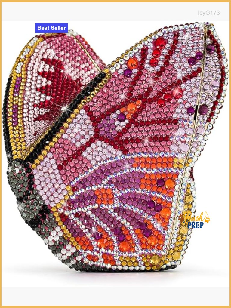 Crystal Butterfly Clutch Rhinestone Evening Bag Top Handle